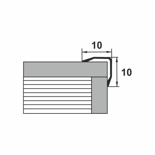 Защитный внешний алюминиевый угол 10*10 Уп 01