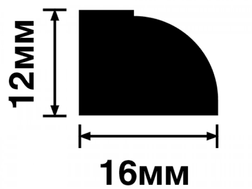 Молдинг ПОЛИСТИРОЛ HI WOOD 16мм х 12мм х 2,7м.
